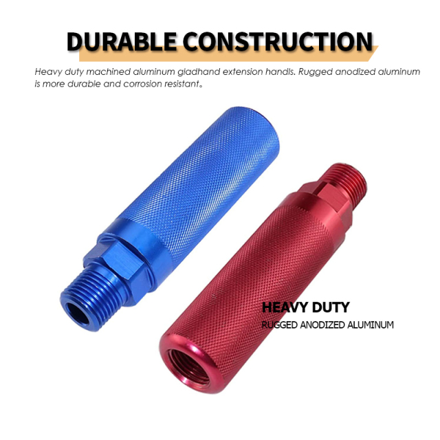 Aluminum Gladhand Grips Glad Hand Extension Handle Set Red Blue for Truck and Trailers Easier Coupleling