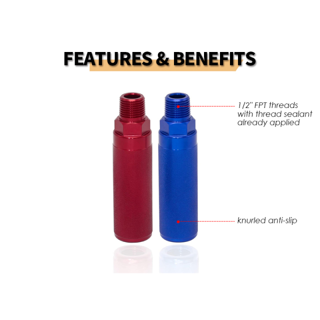 Aluminum Gladhand Grips Glad Hand Extension Handle Set Red Blue for Truck and Trailers Easier Coupleling