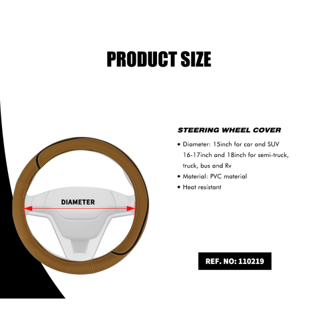 Large Size Steering Wheel Cover PVC Material Great Grip Anti-Slip Design