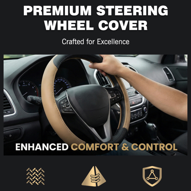 Large Size Steering Wheel Cover PVC Material Great Grip Anti-Slip Design