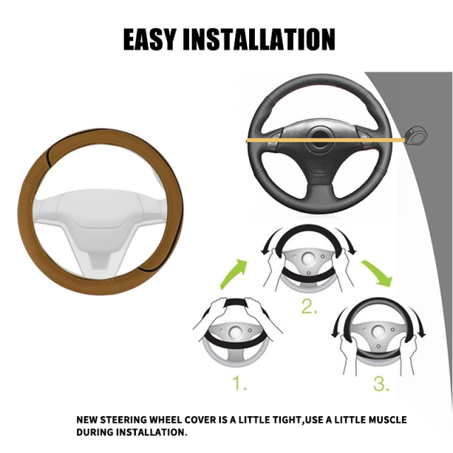 Large Size Steering Wheel Cover PVC Material Great Grip Anti-Slip Design