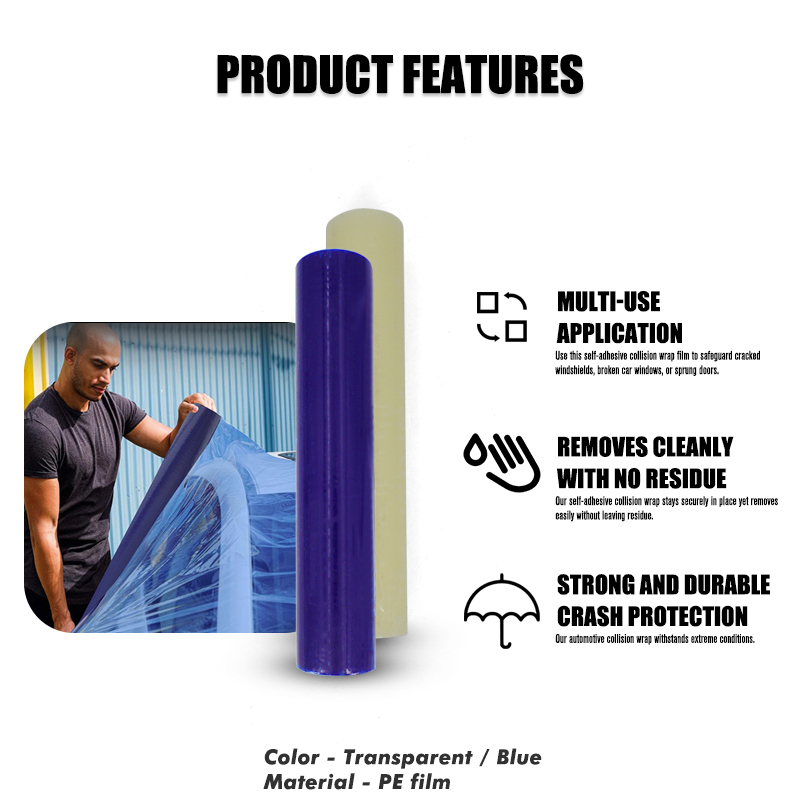 Collision Crash Wrap 36" X 100' X 4 MIL Wreck Wrap for Damaged Vehicles