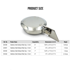 Exhaust Rain Cap Stack Protector for Straight Exhaust Piping on Trucks