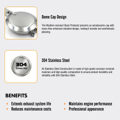 Exhaust Rain Cap Stack Protector for Straight Exhaust Piping on Trucks