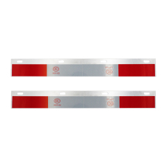 24"x3" Mud Flap Reflector for Semi Truck and Semi Trailer Aluminum Straight Strip with Reflective Tape