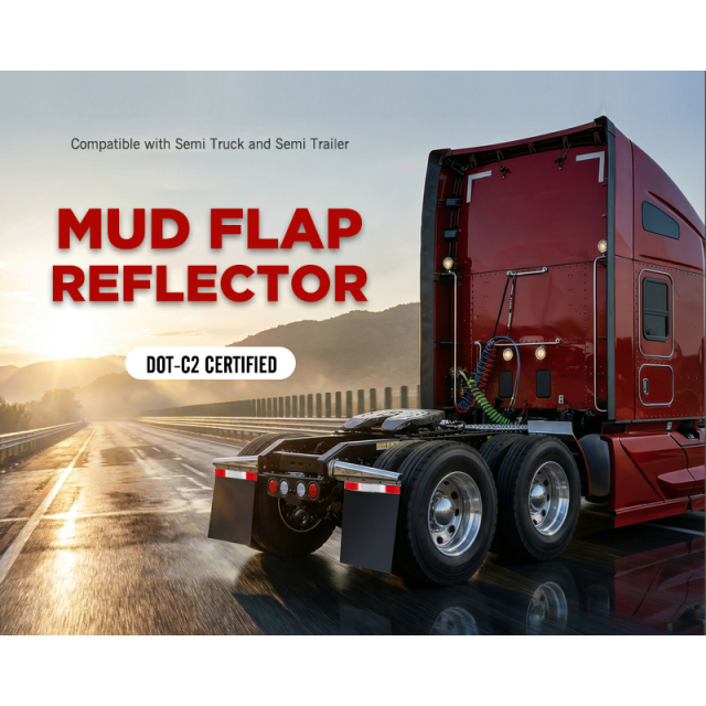 24"x3" Mud Flap Reflector for Semi Truck and Semi Trailer Aluminum Straight Strip with Reflective Tape