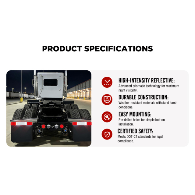 24"x3" Mud Flap Reflector for Semi Truck and Semi Trailer Aluminum Straight Strip with Reflective Tape