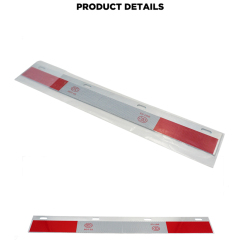24"x3" Mud Flap Reflector for Semi Truck and Semi Trailer Aluminum Straight Strip with Reflective Tape