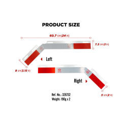 24"x3" Angled Mud Flap Reflector for Semi Truck and Semi Trailer Aluminum with Reflective Tape