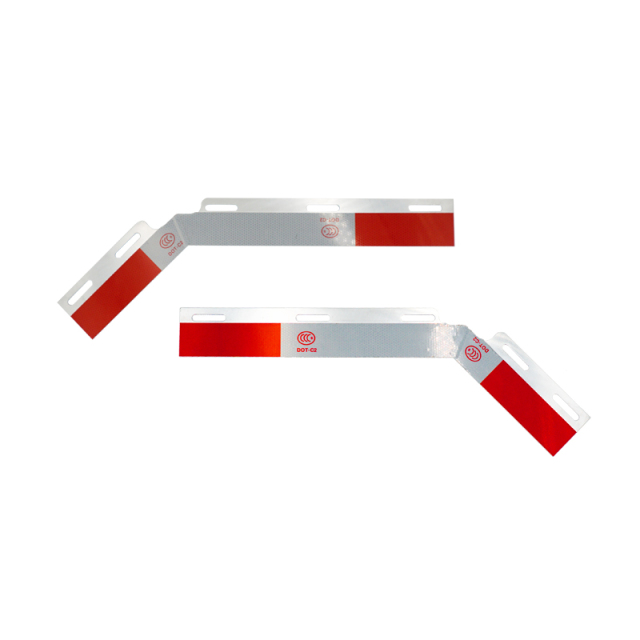 24"x3" Angled Mud Flap Reflector for Semi Truck and Semi Trailer Aluminum with Reflective Tape