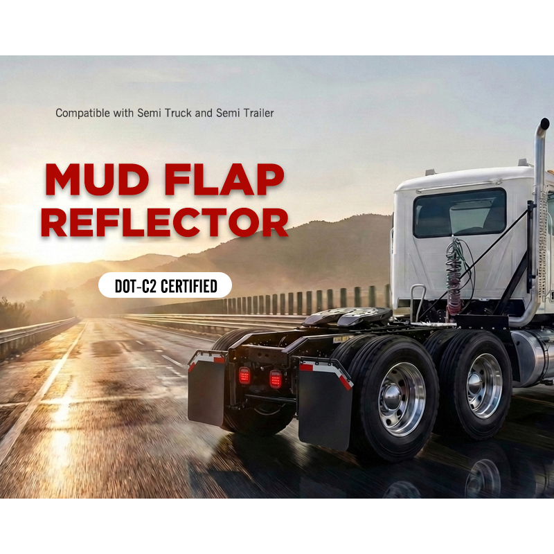 24"x3" Angled Mud Flap Reflector for Semi Truck and Semi Trailer Aluminum with Reflective Tape