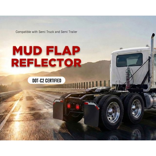 24"x3" Angled Mud Flap Reflector for Semi Truck and Semi Trailer Aluminum with Reflective Tape