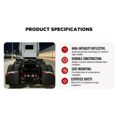 24"x3" Angled Mud Flap Reflector for Semi Truck and Semi Trailer Aluminum with Reflective Tape