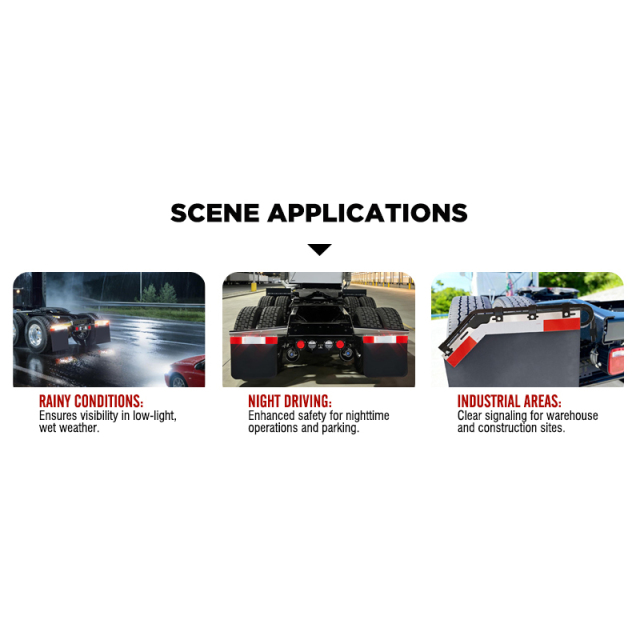 24"x3" Angled Mud Flap Reflector for Semi Truck and Semi Trailer Aluminum with Reflective Tape