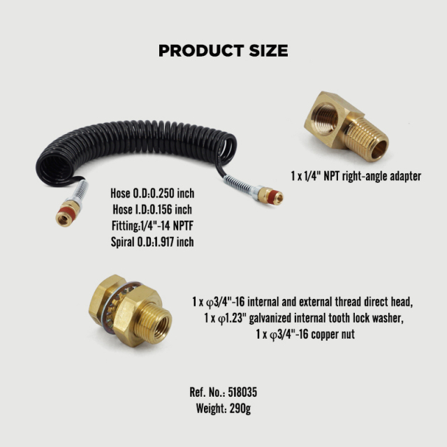 Sliding Coiled Air Hose Kit