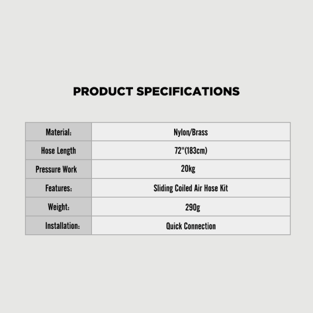 Sliding Coiled Air Hose Kit
