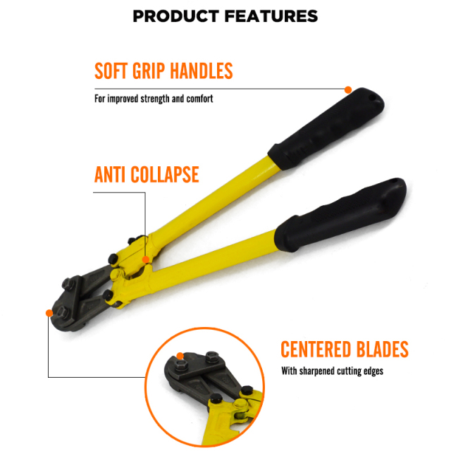 Heavy-Duty Medium Size Bolt Cutter 18" with Soft Grip Rubber