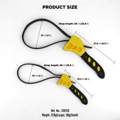 Rubber Strap Wrench Set 2-Piece Adjustable Oil Filter Wrench