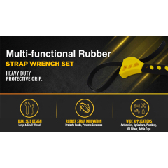 Rubber Strap Wrench Set 2-Piece Adjustable Oil Filter Wrench