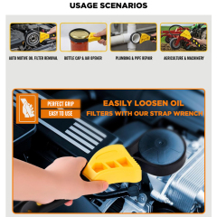 Rubber Strap Wrench Set 2-Piece Adjustable Oil Filter Wrench