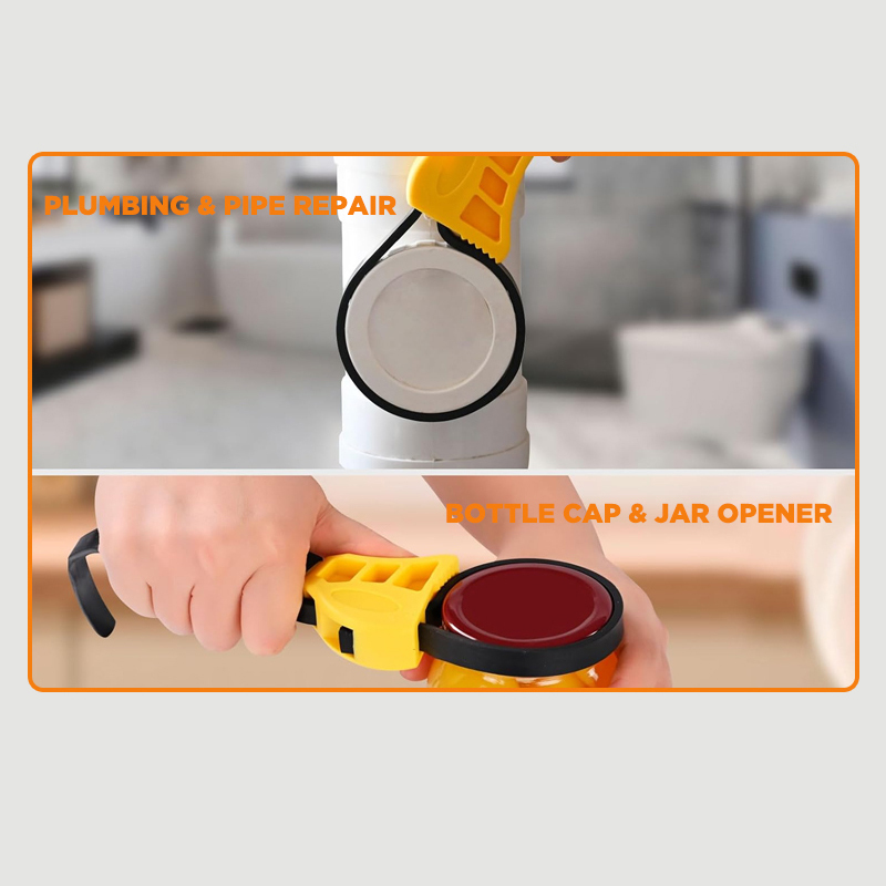 Rubber Strap Wrench Set 2-Piece Adjustable Oil Filter Wrench