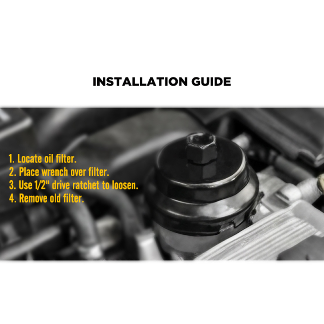 Oil Filter Cap Wrench 64mm 14 Flute Steel Oil Filter Cap Removal Tool