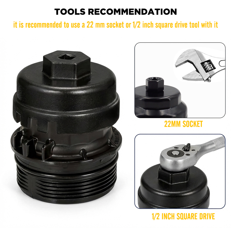 Oil Filter Cap Wrench 64mm 14 Flute Steel Oil Filter Cap Removal Tool
