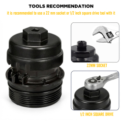 Oil Filter Cap Wrench 64mm 14 Flute Steel Oil Filter Cap Removal Tool