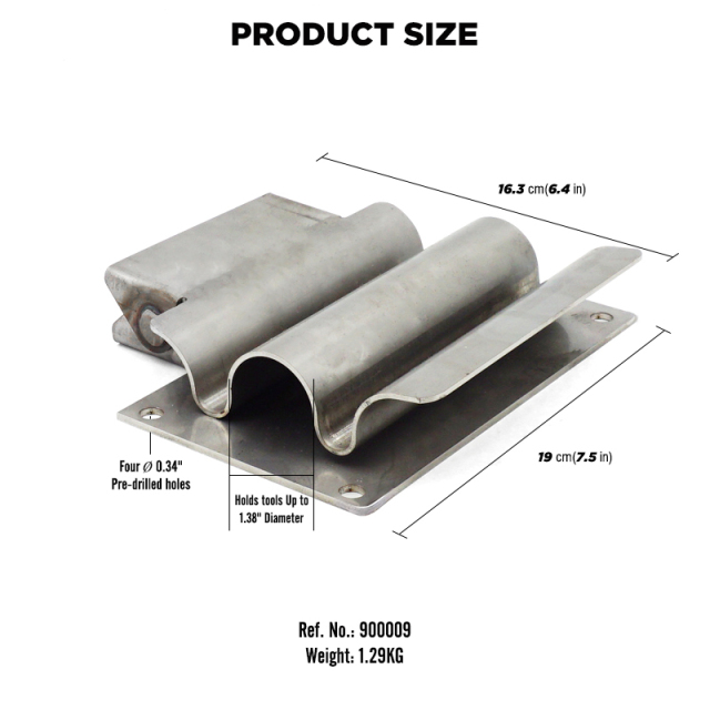 Stainless Steel Spring-Loaded Shovel Holder for Dump Truck and Trailer