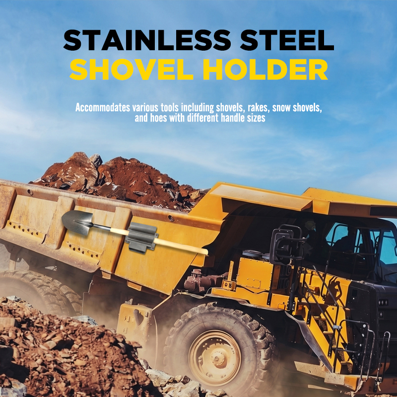 Stainless Steel Spring-Loaded Shovel Holder for Dump Truck and Trailer