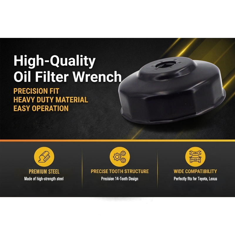 Oil Filter Cap Wrench 93mm 15 Flute Steel Oil Filter Cap Removal Tool