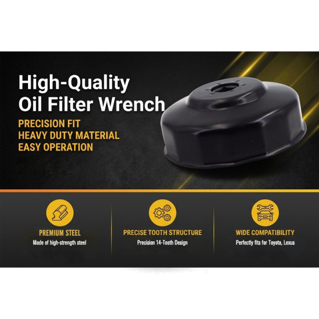 Oil Filter Cap Wrench 93mm 15 Flute Steel Oil Filter Cap Removal Tool