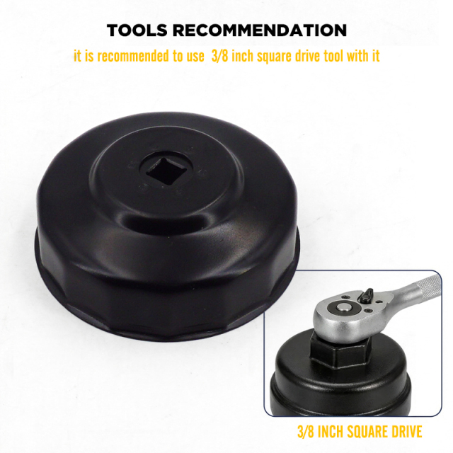 Oil Filter Cap Wrench 93mm 15 Flute Steel Oil Filter Cap Removal Tool