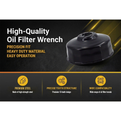 Oil Filter Cap Wrench 80mm 15 Flute Steel Oil Filter Cap Removal Tool