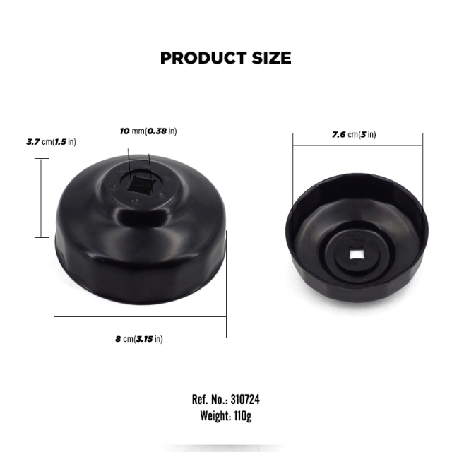 Oil Filter Cap Wrench 76mm 14 Flute Steel Oil Filter Cap Removal Tool