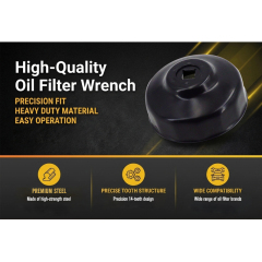 Oil Filter Cap Wrench 76mm 14 Flute Steel Oil Filter Cap Removal Tool