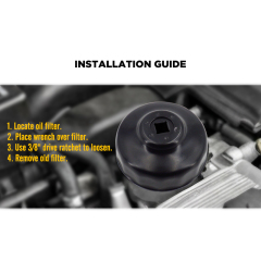 Oil Filter Cap Wrench 76mm 14 Flute Steel Oil Filter Cap Removal Tool