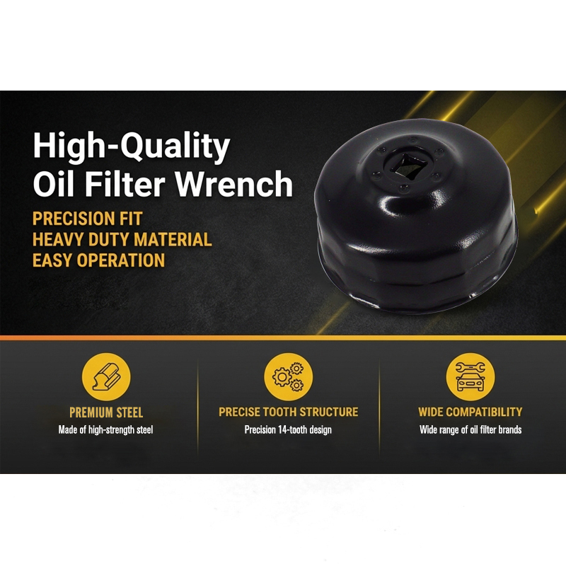 Oil Filter Cap Wrench 74mm 15 Flute Steel Oil Filter Cap Removal Tool