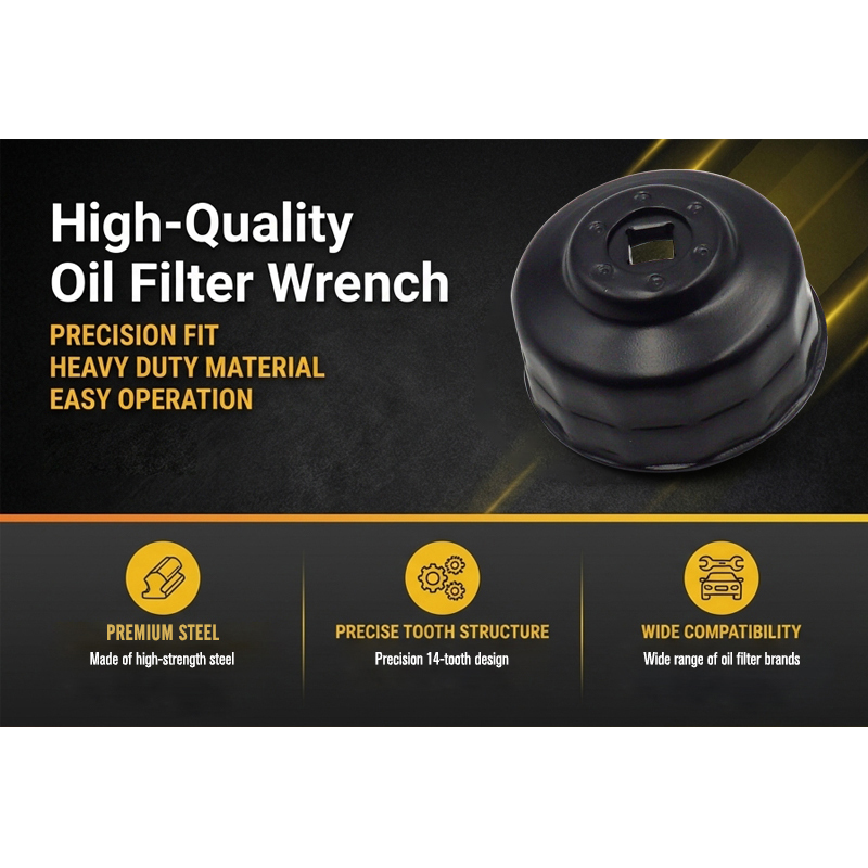 Oil Filter Cap Wrench 67mm 14 Flute Steel Oil Filter Cap Removal Tool