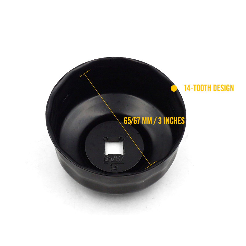Oil Filter Cap Wrench 67mm 14 Flute Steel Oil Filter Cap Removal Tool