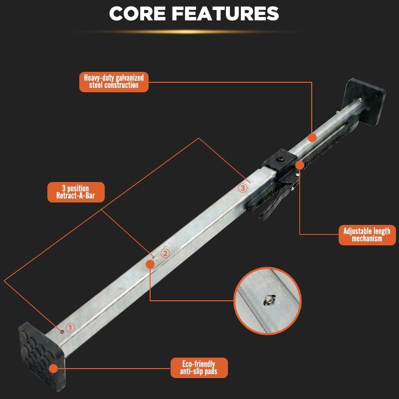 Heavy Duty Steel Load Lock Jack Bar Cargo Bar 3 position Retractable Bar
