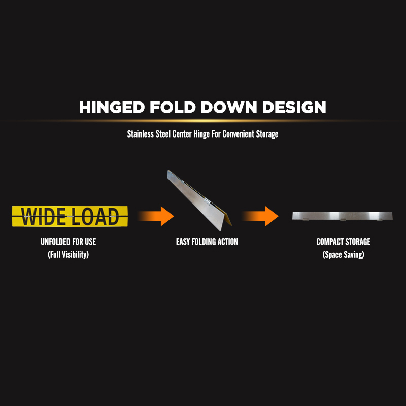 WIDE LOAD OVERSIZE LOAD Aluminum Center Hinged Sign