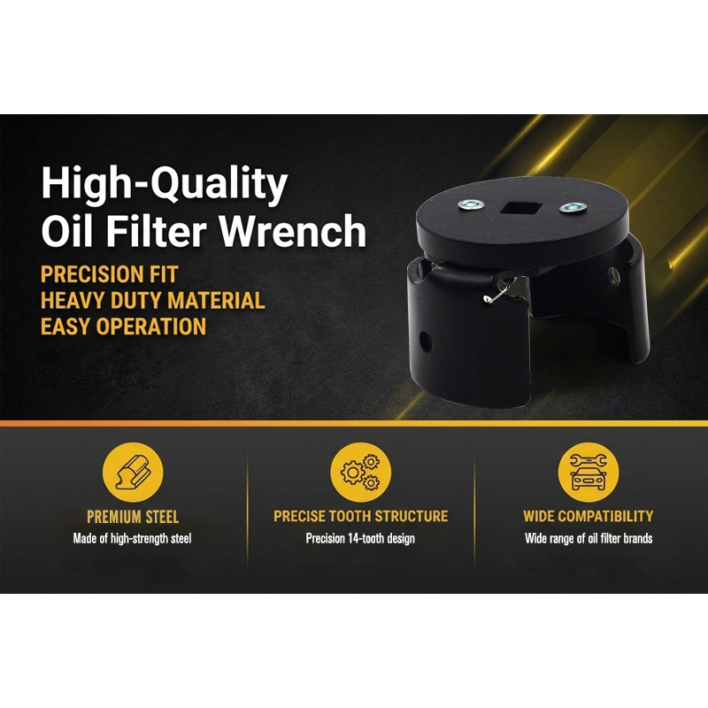 Oil Filter Cap Wrench Adjustable Range 64mm to 79mm Steel Oil Filter Cap Removal Tool