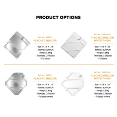 Hazmat Placard Holder with 4 Clipped Corners