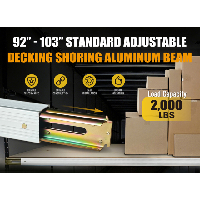 92" - 103" Standard Adjustable Decking Shoring Aluminum Beam 2000 lbs WLL