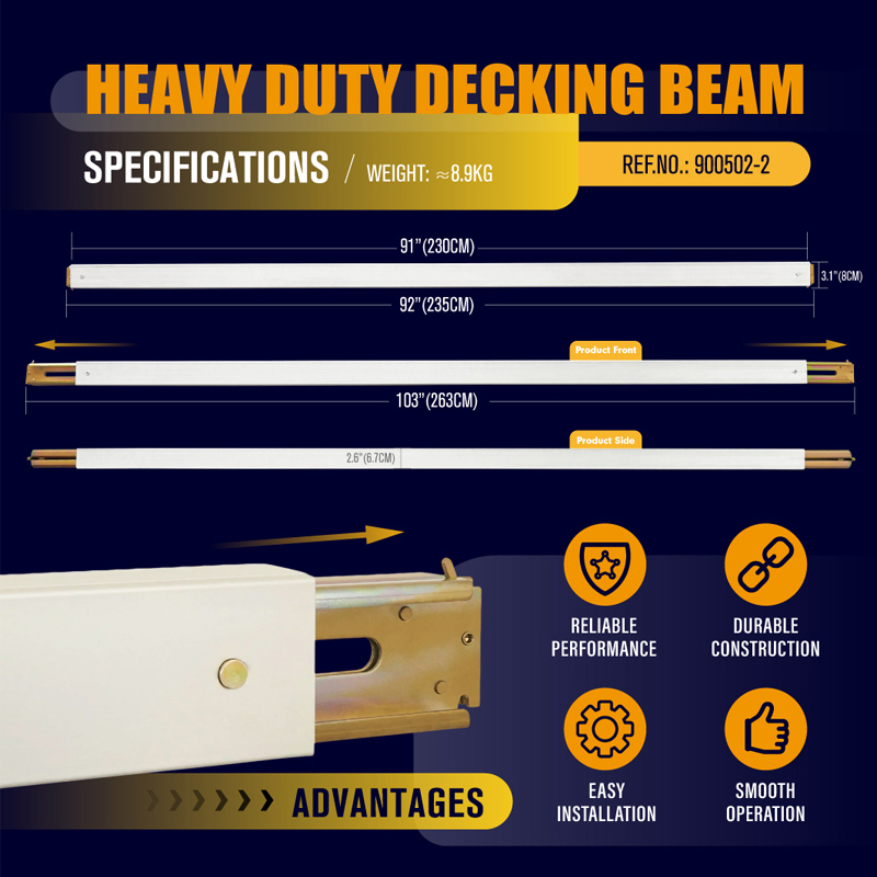 92" - 103" Heavy Duty Adjustable Decking Shoring Aluminum Beam - 3000 Lbs WLL