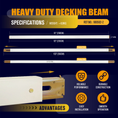92" - 103" Heavy Duty Adjustable Decking Shoring Aluminum Beam - 3000 Lbs WLL