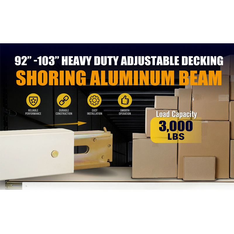 92" - 103" Heavy Duty Adjustable Decking Shoring Aluminum Beam - 3000 Lbs WLL