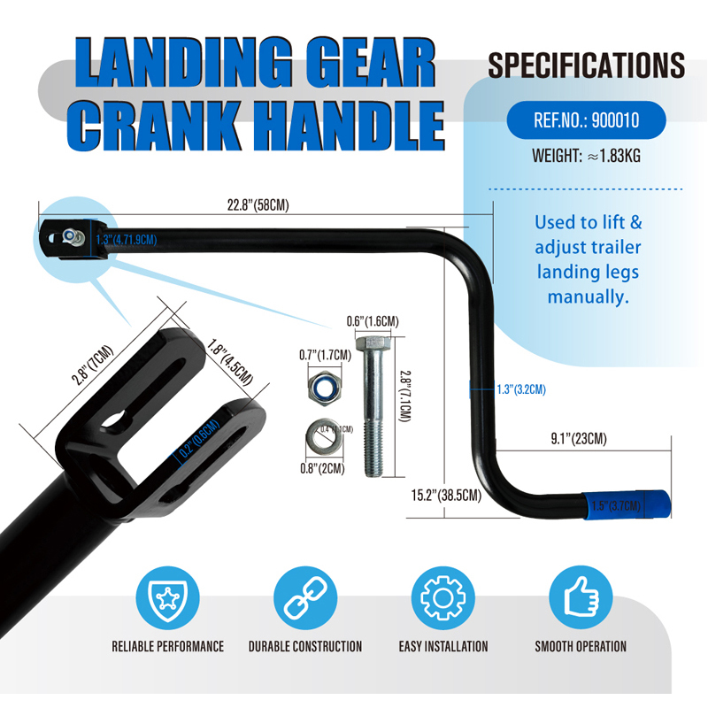 Heavy Duty Landing Gear Crank Handle for Semi Truck Trailer