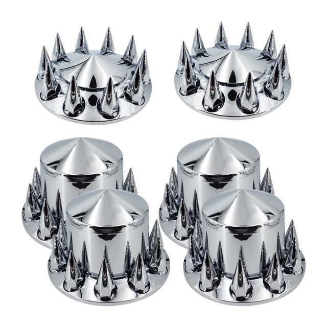 Chrome ABS Complete Axle Cover Set Dome Style